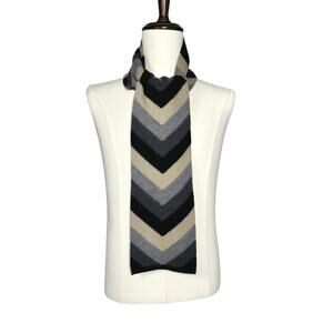 Banana Republic | Men | 100% Wool Navy Neutral Chevron Classic Knit Scarf | OS